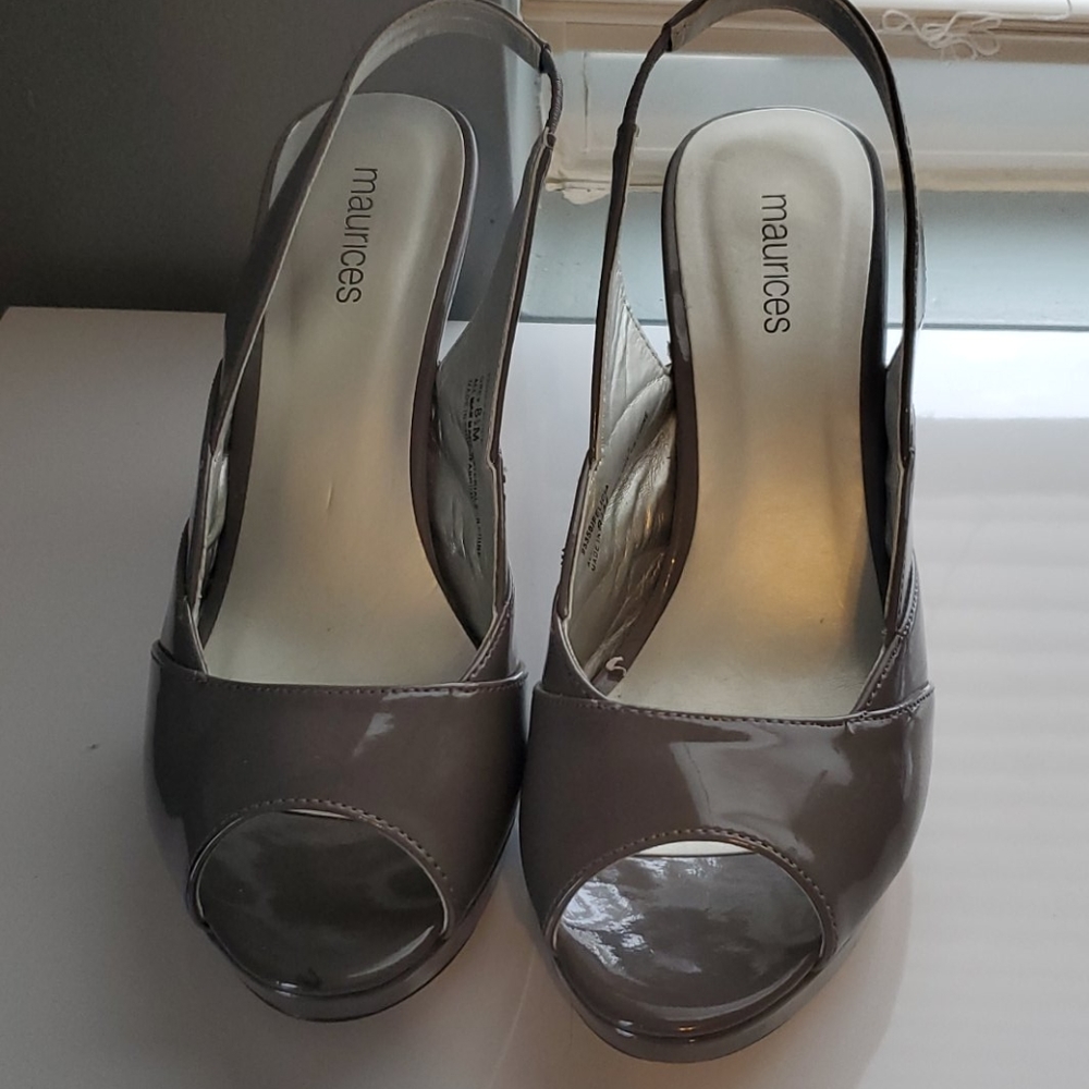 Maurices Gray open toe heels